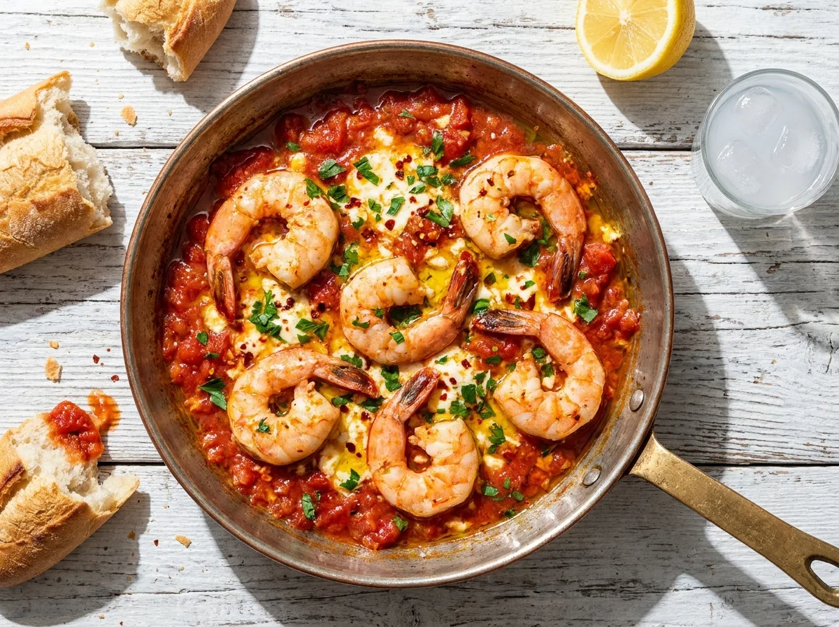 Garides saganaki