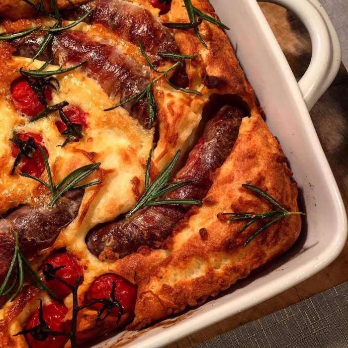 Pølser i pandekagedej (Toad in the Hole)