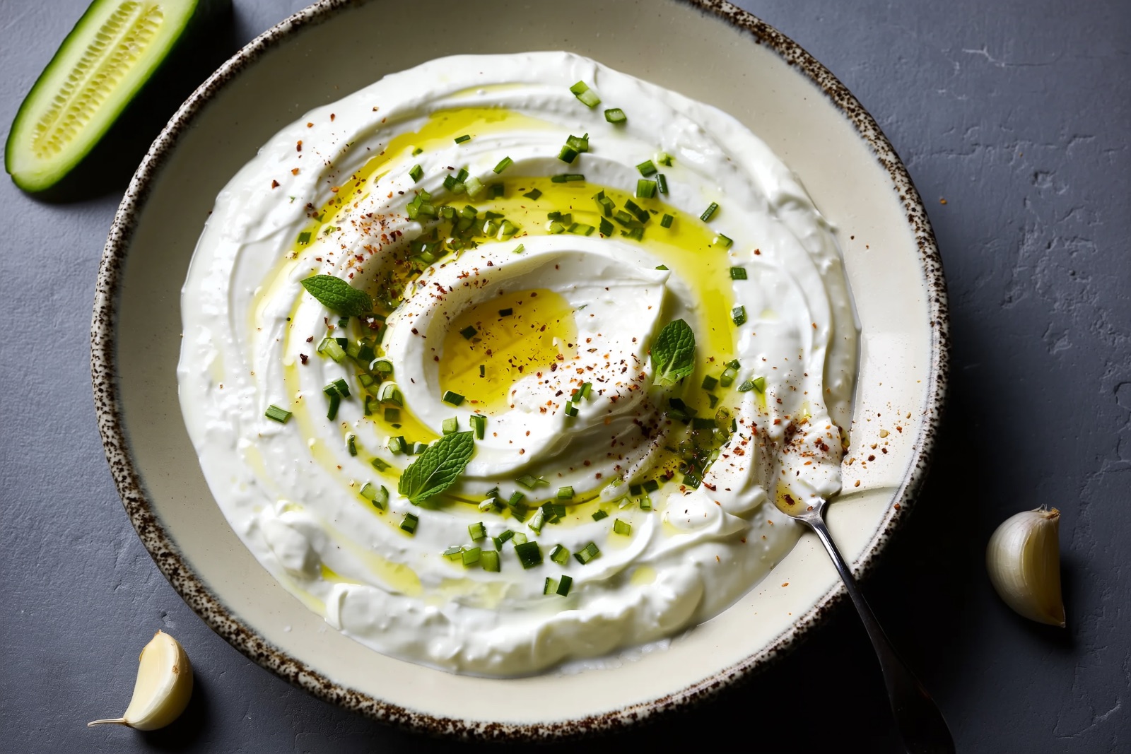Agurke- og mynteyoghurt