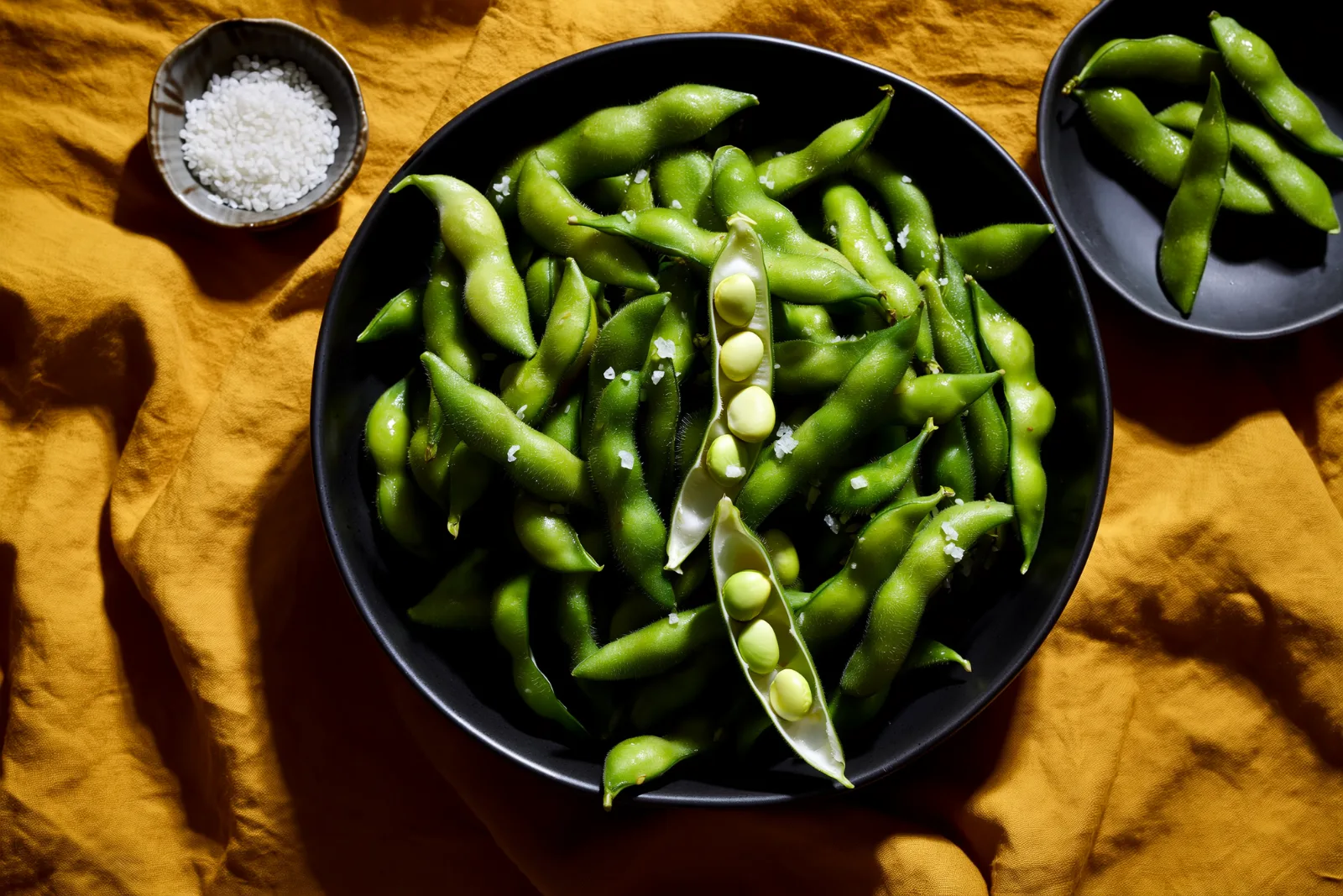 Dampet edamame med havsalt