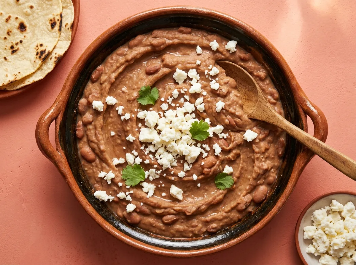 Refried beans med smuldret queso fresco